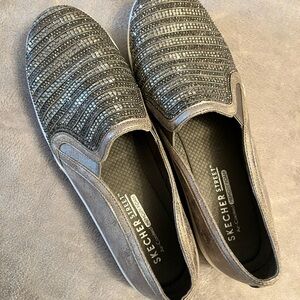 Skechers Gray Loafers Slip-Ons with Elastic Panels